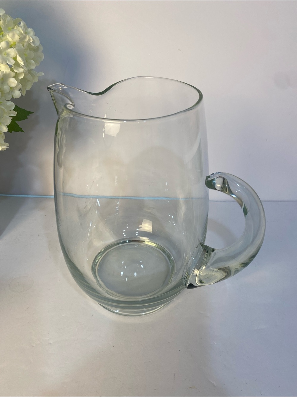 Heavy Clear Glass Beverage Tea Lemonade Water Serving Pitcher 2 QT